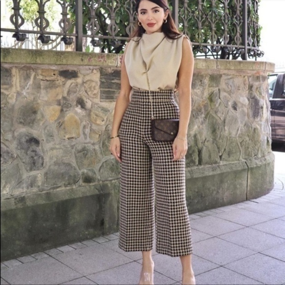 ZARA HOUNDSTOOTH CULOTTES